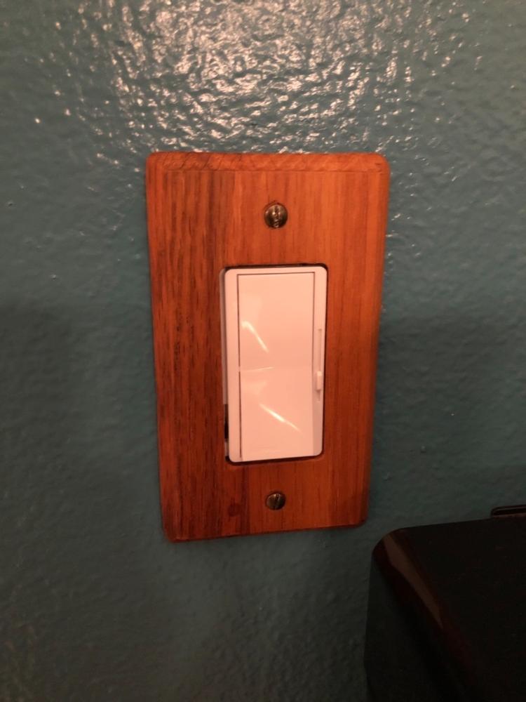 Contemporary Medium Oak Wood - 3 Rocker Wallplate - Customer Photo From Fawn R.