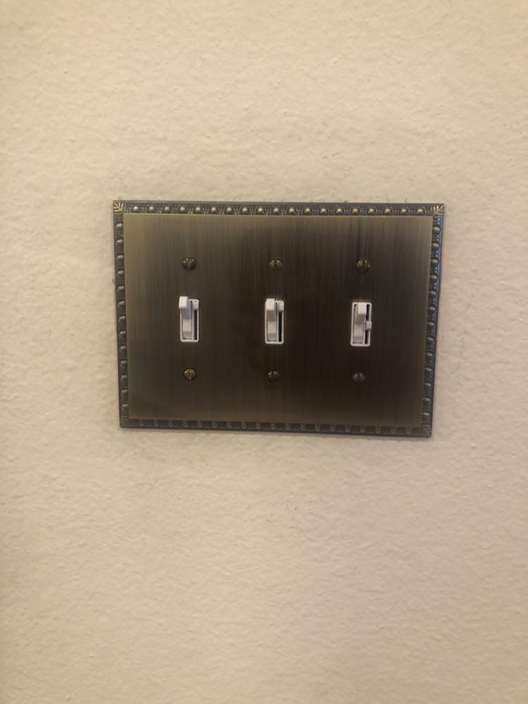 Egg & Dart Brushed Brass Cast - 1 Rocker Wallplate - Customer Photo From Andrew Papson