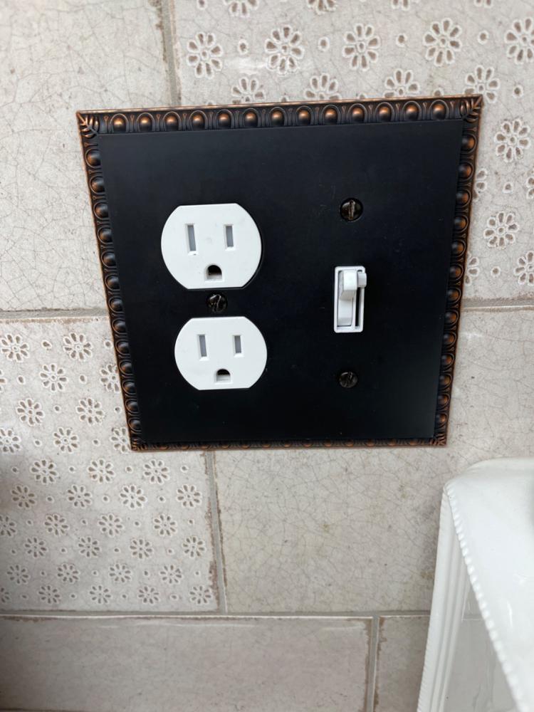 Devon Light Almond Steel - 1 Duplex Wallplate - Customer Photo From Cheryl M Lang