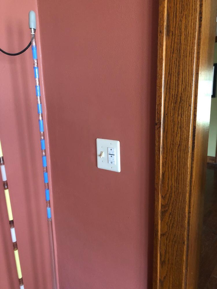 Devon Light Almond Steel - 1 Toggle / 1 Rocker Wallplate - Customer Photo From Ravi B.