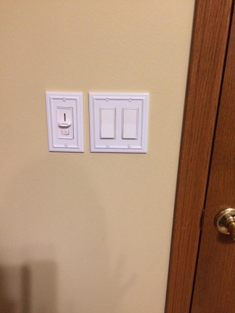 Continental White Cast - 2 Rocker Wallplate - Customer Photo From Susan Z.