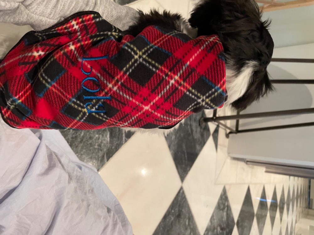Gold Paw Stretch Fleece for Small Dogs - Plaid - Customer Photo From Amy Formby