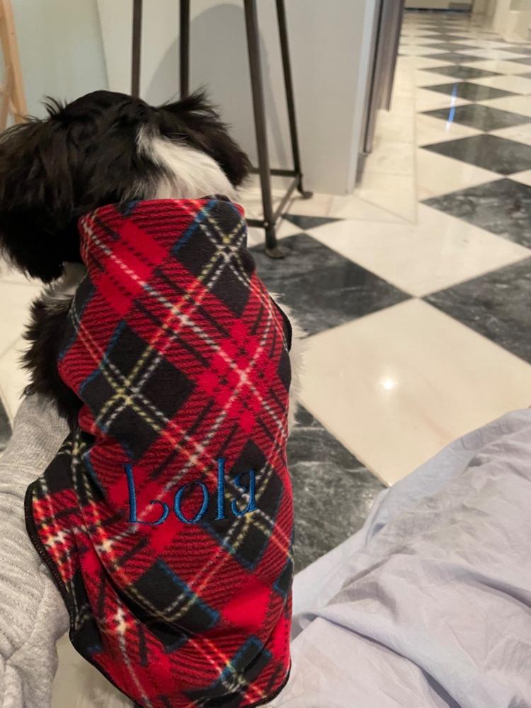 Gold Paw Stretch Fleece for Small Dogs - Plaid - Customer Photo From Amy Formby