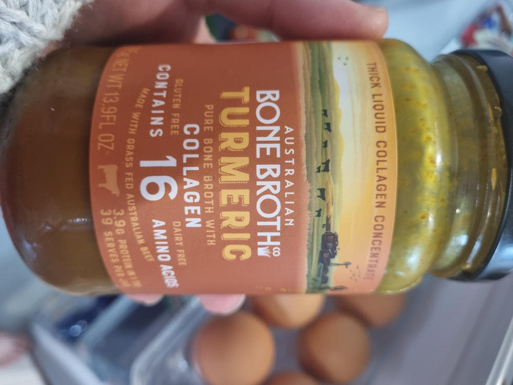 Turmeric Beef Broth Concentrate with Grass-Fed Collagen Peptides 395 grams - Customer Photo From Melissa Colak