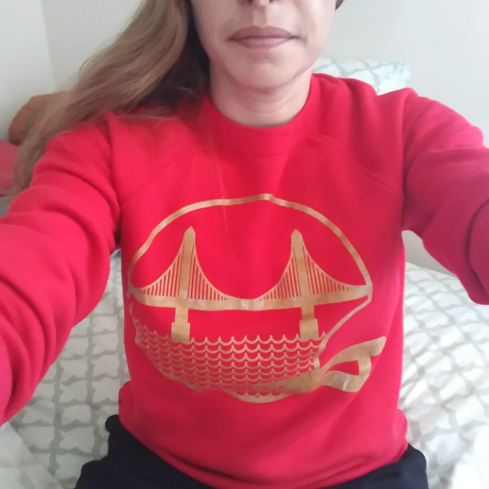SF Football Unisex Crewneck Sweatshirt Red - Customer Photo From Nicole Haddad
