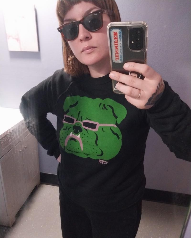 Kristina Micotti Green Bulldog Crewneck Sweatshirt - Customer Photo From Jenny Walker