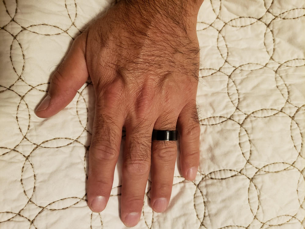 Mens Tungsten Ring Black Wedding Band High-Polish Comfort-fit 8MM - Customer Photo From Gayla Guerra 