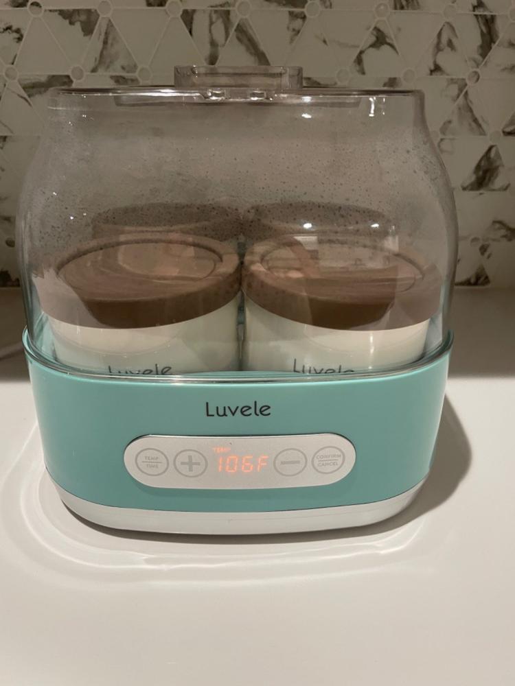 Luvele 4 x 400ml | (4 x 13.5oz.) ceramic yogurt jars | Compatible with Pure Yogurt Maker - Customer Photo From Kathy Lowery