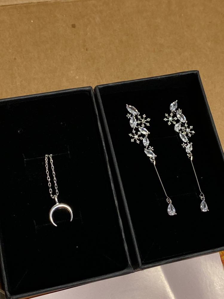 Collier en argent 925 en forme de demi lune - Customer Photo From Sara 