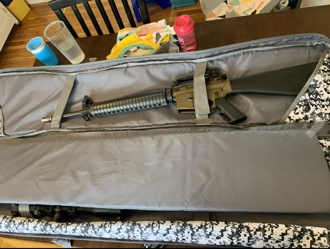 Double Rifle Case with Pistol Storage, Tactical Range Bag with Locking Zippers - Customer Photo From Eric