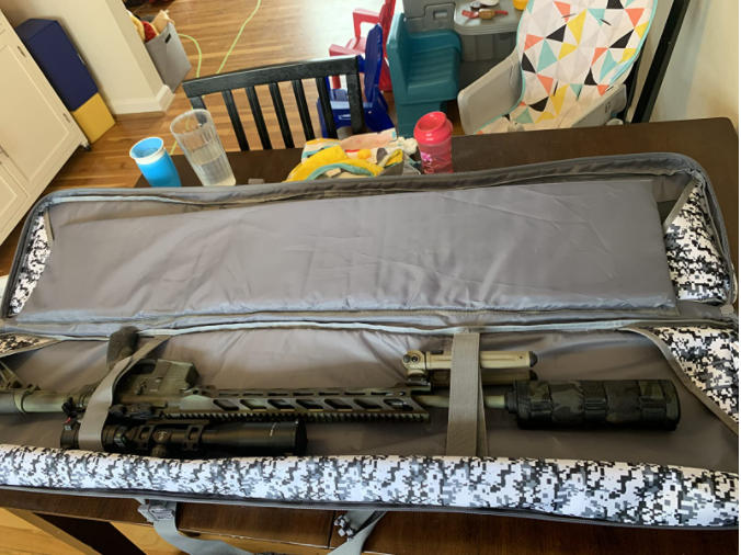 Double Rifle Case with Pistol Storage, Tactical Range Bag with Locking Zippers - Customer Photo From Eric