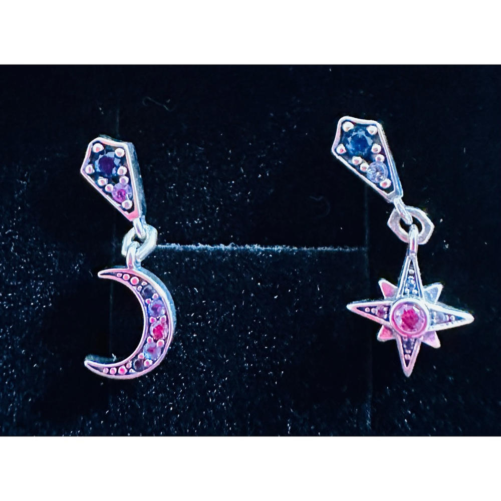 Earrings royalty star & moon - silver - Customer Photo From Joanna L.
