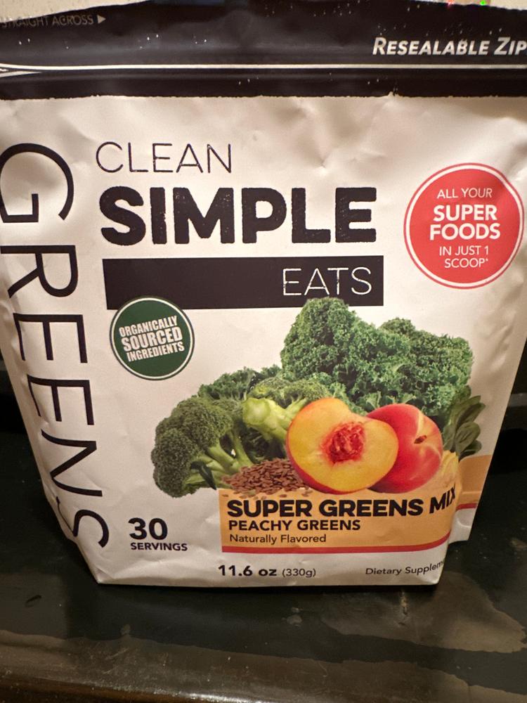  Clean Simple Eats Peachy Greens Powder Mix, Greens Superfood  Powder Smoothie & Juice Mix, Gluten Free, Includes Powerhouse Superfoods  Chlorella & Spirulina Powder Organic (30 Servings) : Health & Household