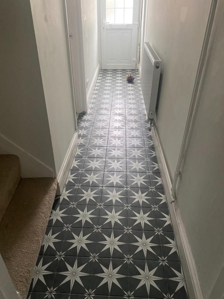 Black Star Night Patterned Wall And Floor Tiles 20x20cm - Customer Photo From Abi W.