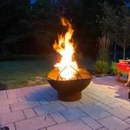 Fire Pit Art Scallop 36-Inch Handcrafted Carbon Steel Fire Pit  (SC) - Customer Photo From Holly R.