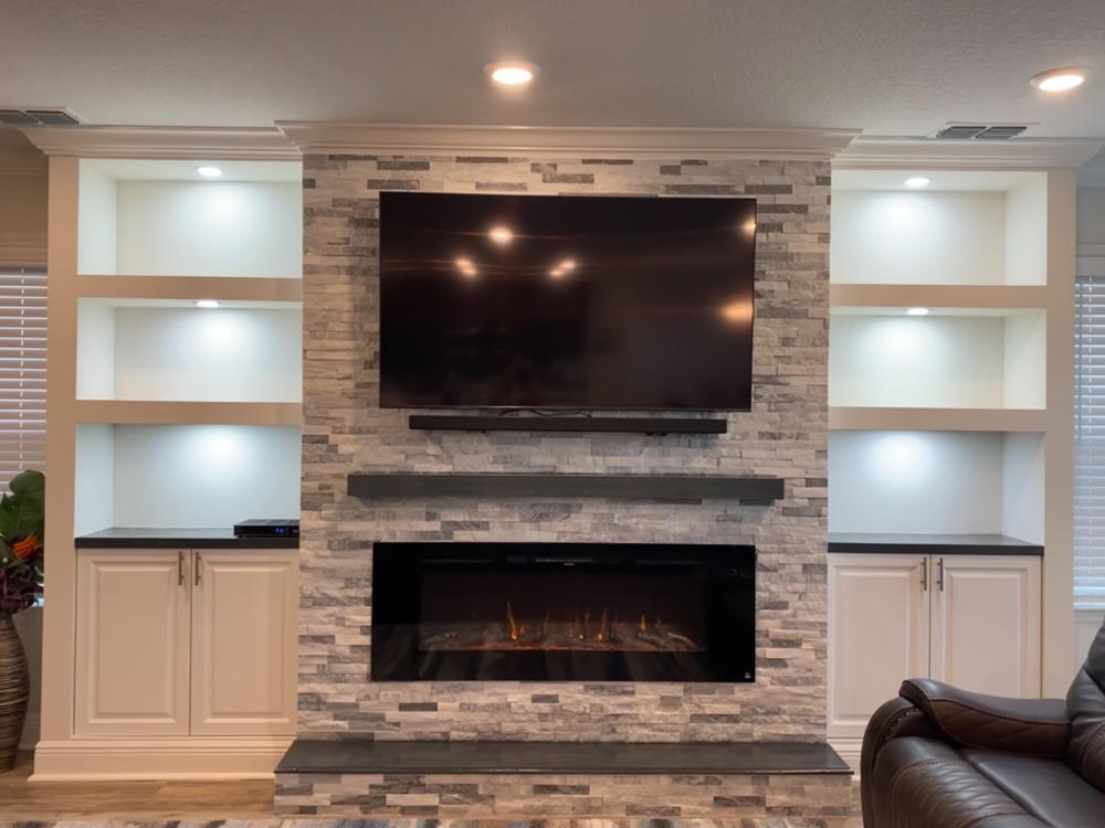 Touchstone Sideline 60-Inch Recessed Smart Electric Fireplace (#80011) - Customer Photo From Laura E.
