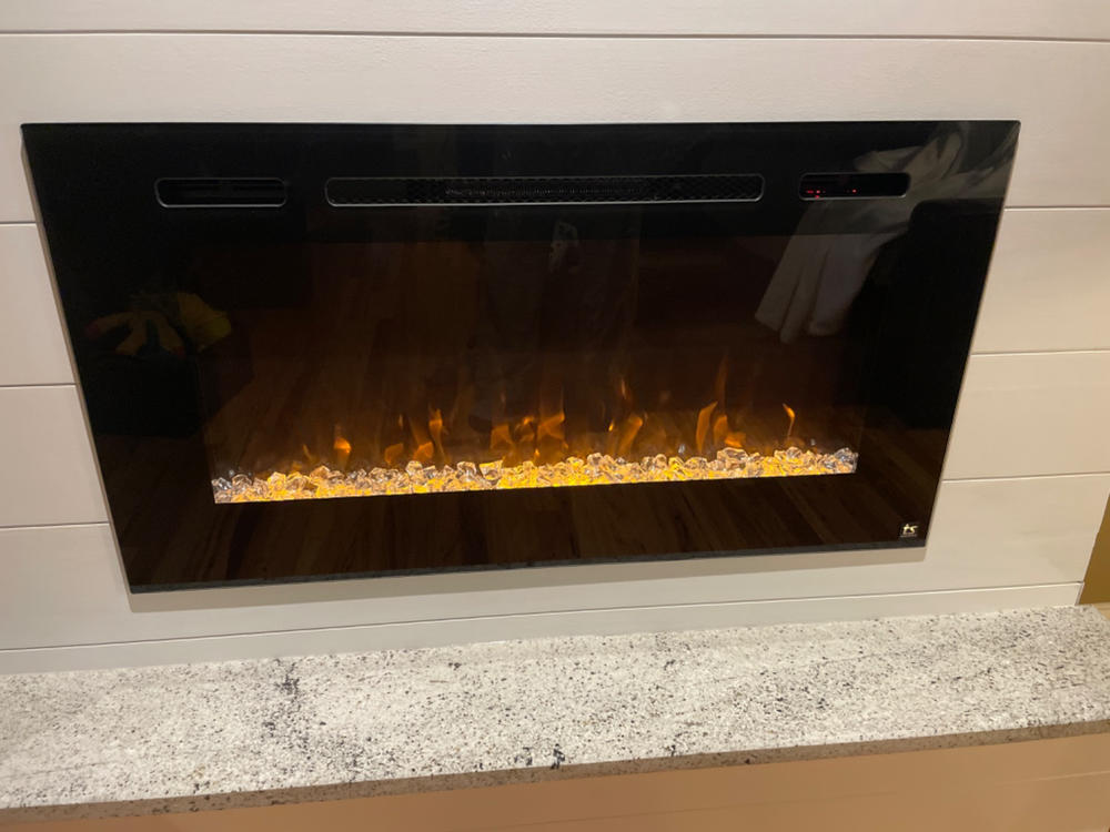 Touchstone Sideline 40-Inch Recessed Smart Electric Fireplace (#80027) - Customer Photo From Jon B.
