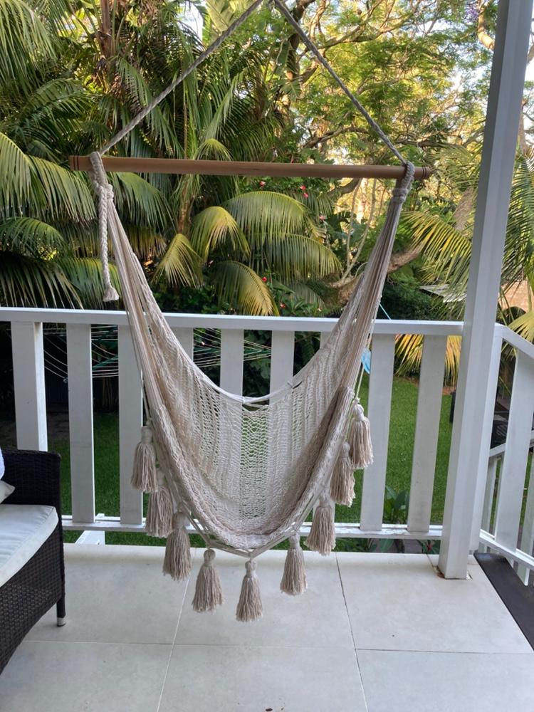 Cotton Mexican Hammock Outdoor Chair in Cream - Extra Large - Customer Photo From Anonymous