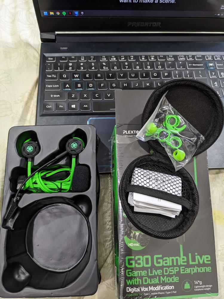 PLEXTONE G30 Gaming Headset Type-C In Ear Headphones Super Bass With Detachable Long Mic Earphone - Customer Photo From Ahmed Saim