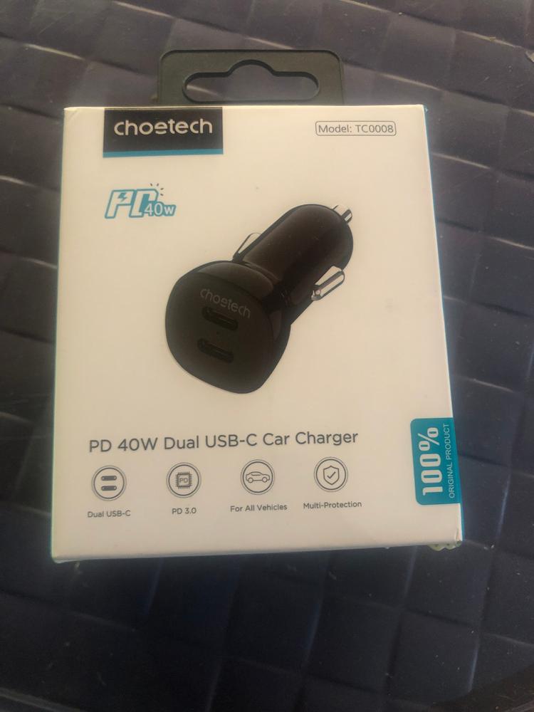 Choetech Dual USB-C Ports PD 40W Fast Car Charger – Black - TC0008 - Customer Photo From Zain Jatt