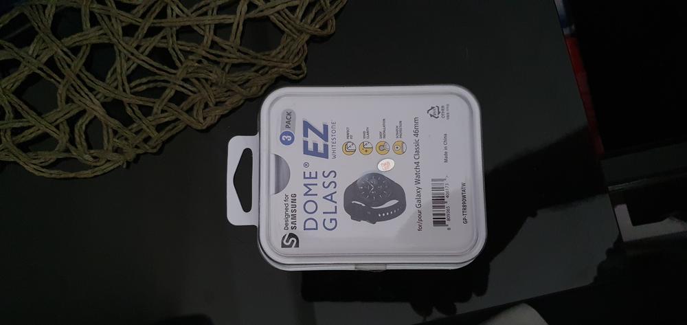 Whitestone Galaxy Watch 4 Classic (46mm) Premium Tempered Glass Screen Protector - (Pack of 3) - Customer Photo From Mohid Zafar