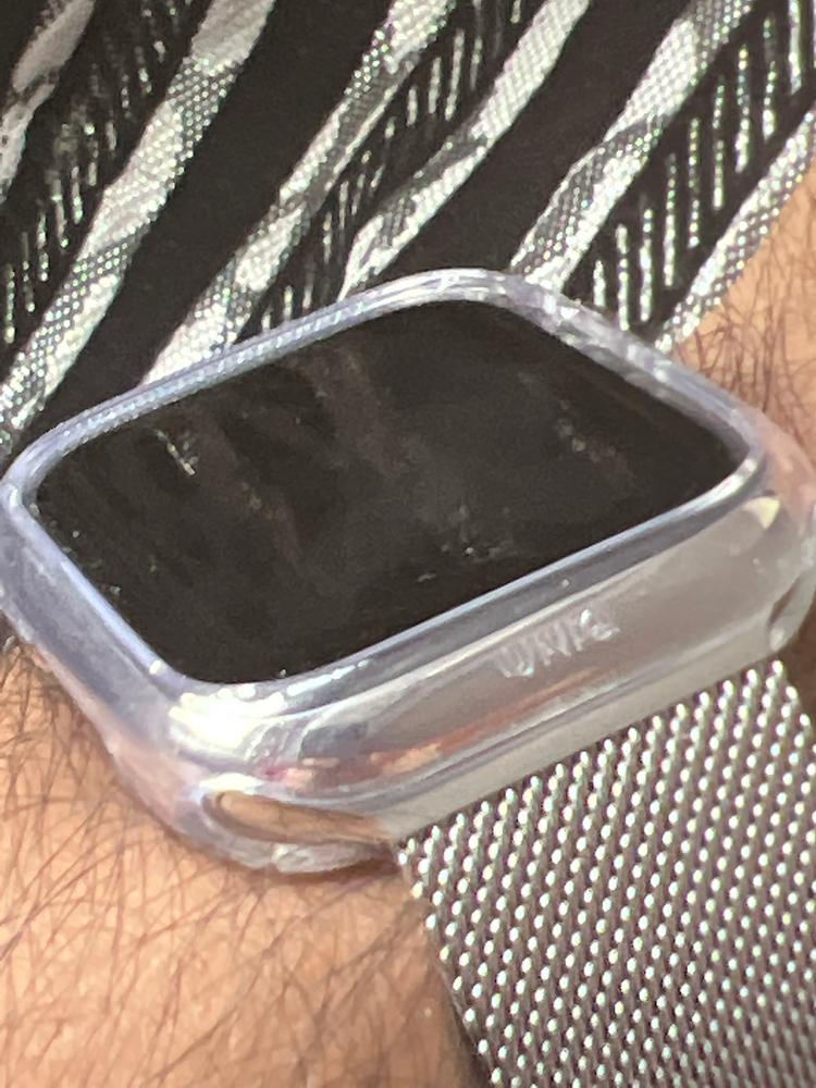 UNIQ GLASE Apple Watch Series 7 Case 45MM - Pack of 2 - Clear / Smoke - Customer Photo From Usama Ali