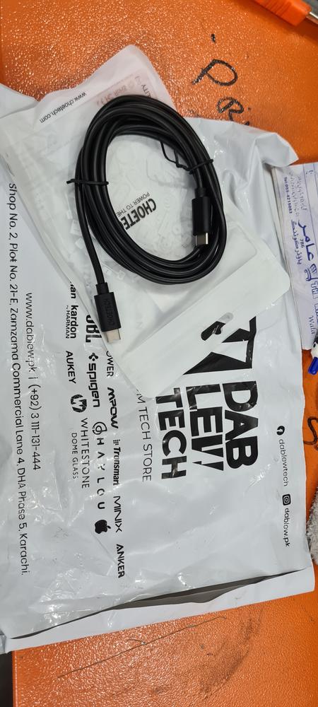 CHOETECH USB C Cable, 3A USB-C To USB-C Cable 6.6ft (2m) - Black - Customer Photo From Huzaifa Amir Butt