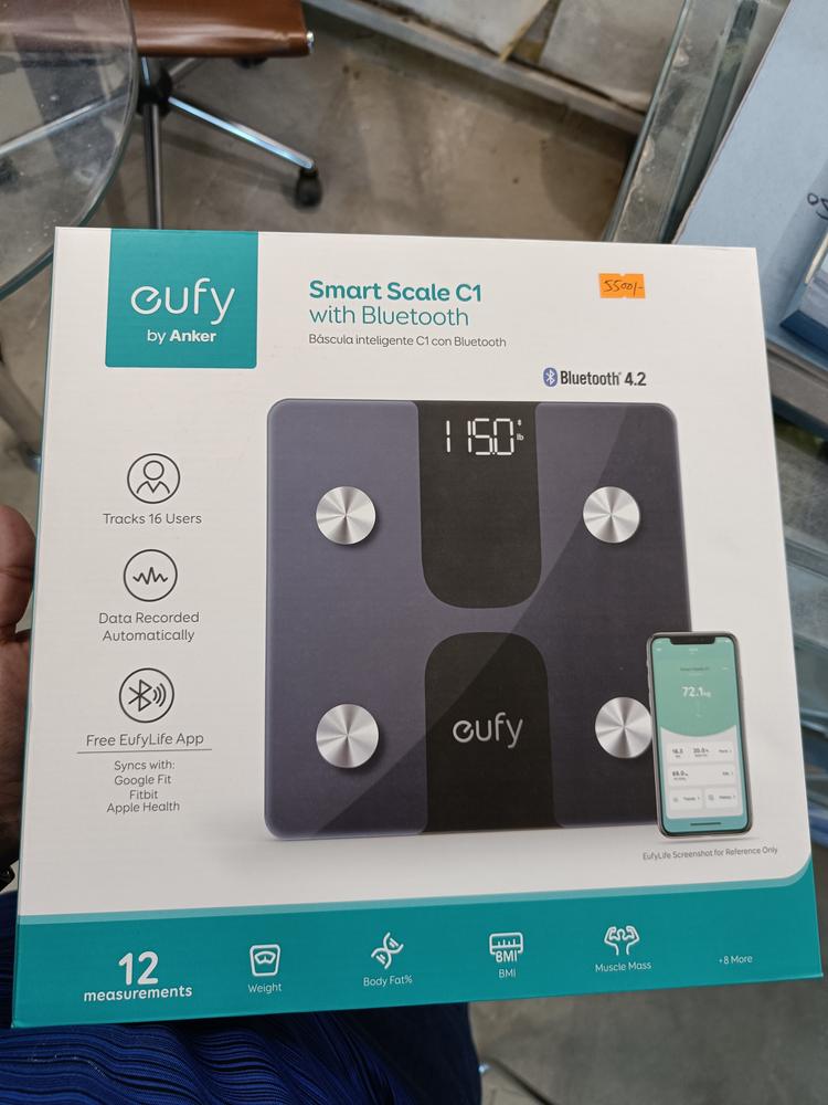 Anker eufy Smart Scale C1 with Body Fat Scale, Wireless Digital Bathroom Scale, 12 Measurements, Weight/Body Fat/BMI, Fitness Body Composition Analysis - Black - Customer Photo From Muhammad Usman Ahsen