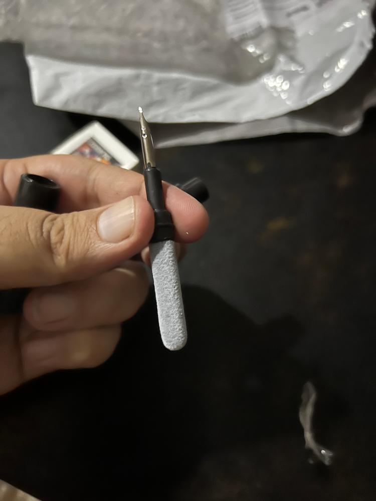 Cleaning Tool Kit Cleaning Pen for Bluetooth Airpods, Earbuds, Keyboards, Camera Gaps - Black - Customer Photo From Amjad Ali Pathan