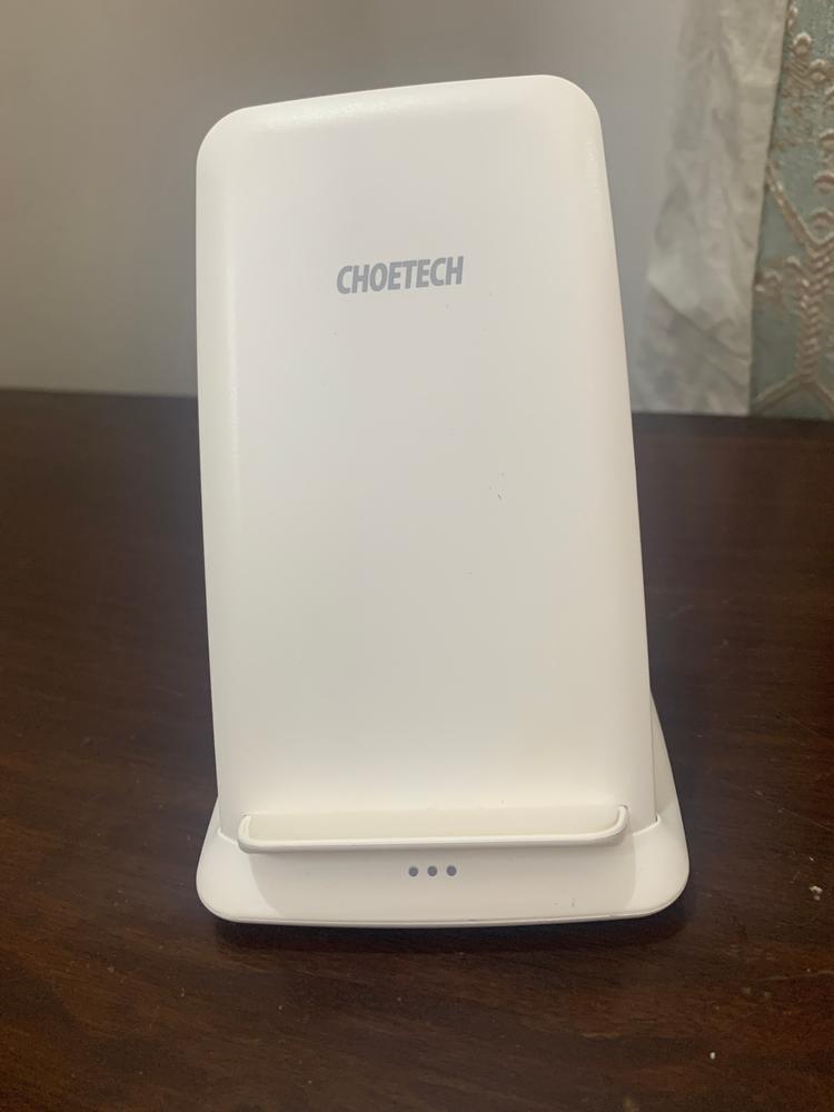 Choetech 15W Fast Wireless Charger Stand with Wall Charger US + 1.2m Cable - White - T555-F - Customer Photo From Zohaib Ahmed