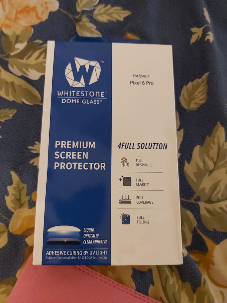 Whitestone [Dome Glass] For Google Pixel 6 Pro Tempered Glass Screen Protector – Liquid Dispersion Tech – Pack of 1 without UV and 1 Camera Protector - Customer Photo From Saifullah Awan