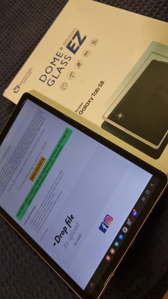 Whitestone [EZ] Samsung Galaxy Tab S8 Tempered Glass Screen Protector with Installation Jig - Customer Photo From Kazim Rahim