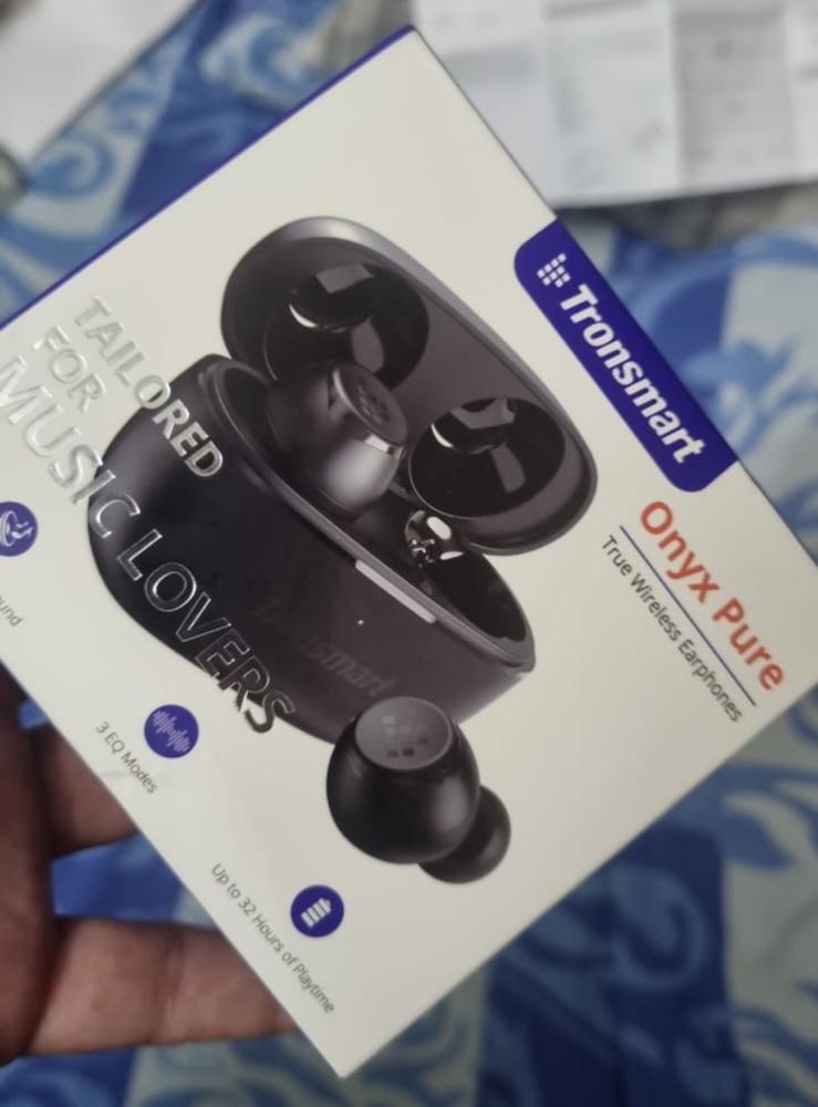 Tronsmart Onyx Pure Bluetooth 5.3 True Wireless Earbuds with Hybrid Dual Driver, One Key Recovery, 32 Hours Playtime, 3 EQ Modes - Customer Photo From Ali Wahaj