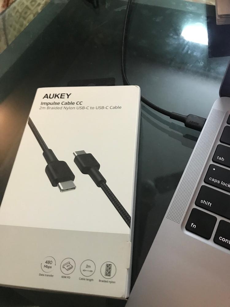 Aukey Impulse Braided Cable C to C Cable (6.6ft) - CB-CD19 - Customer Photo From Usama