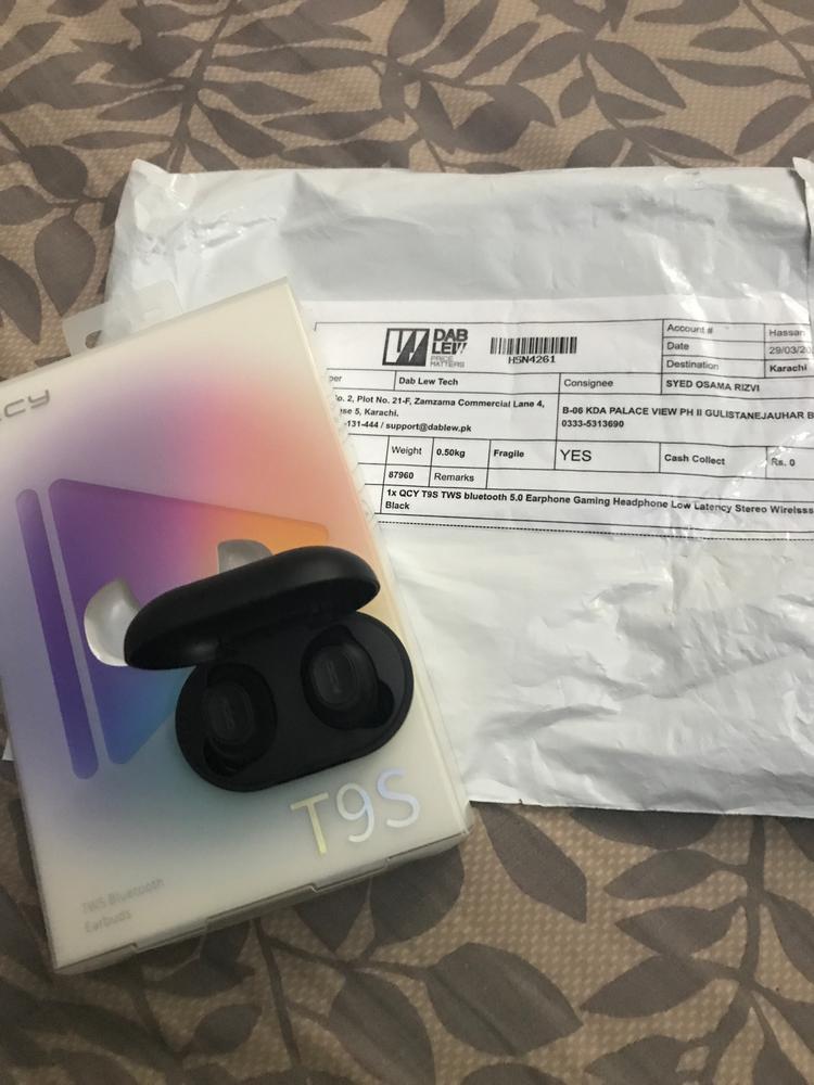 QCY T9S TWS bluetooth 5.0 Earphone Gaming Headphone Low Latency Stereo Wirelsss Earbuds  Black - Customer Photo From Syed Osama Rizvi