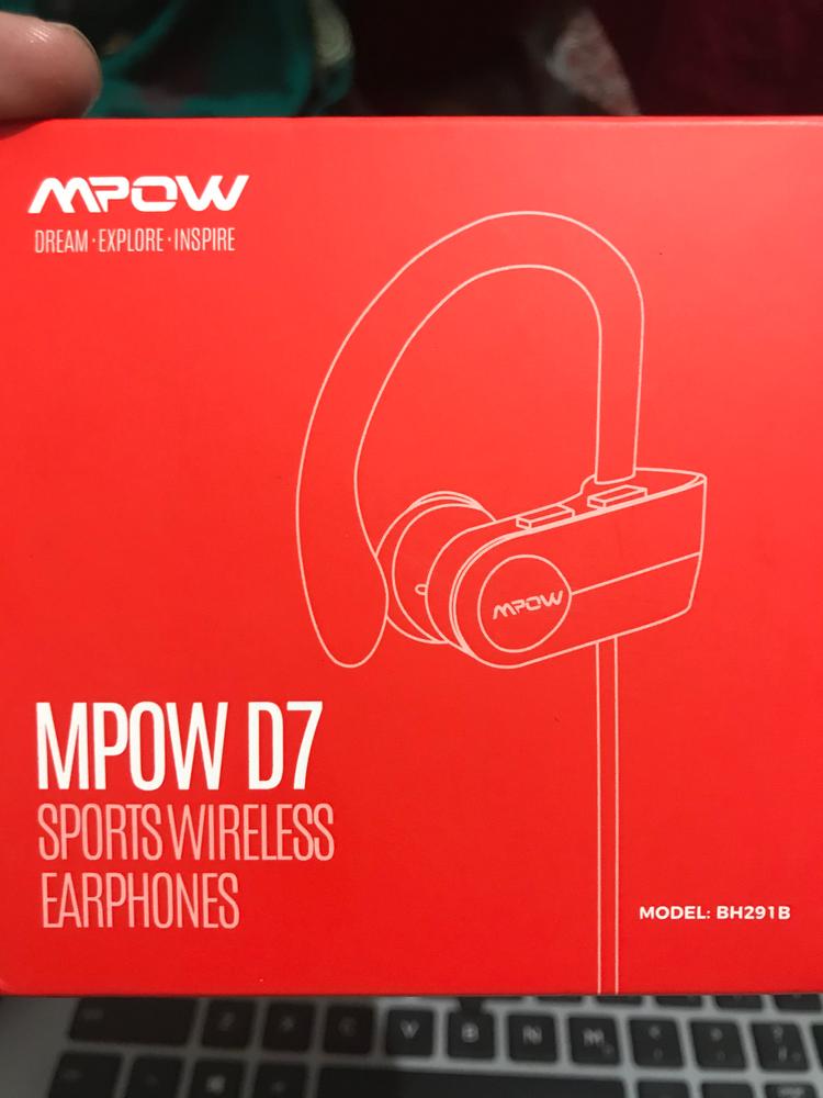 Mpow D7 Bluetooth Headphones Sport, IPX7 Waterproof Wireless Headphones Sport Earbuds W/Bass Stereo Sound, Running Headphones Bluetooth Earphones W/CVC 6.0 Noise Cancelling Mic, Black - Customer Photo From Muhammad Waqas