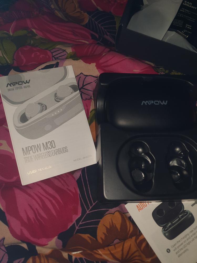 Mpow M30 Plus Bluetooth 5.0 Headphones 100H Punchy Bass Bluetooth Earphones, IPX8 Waterproof Sports Earbuds with Microphone, Touch Control/Mono&Twin Modes/USBC Charging - Customer Photo From M Usman Nazir