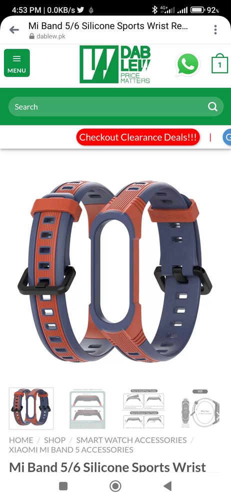 Mi Band 5/6 Silicone Sports Wrist Replacement Strap - Orange Dark Blue - Customer Photo From Rana Sajid