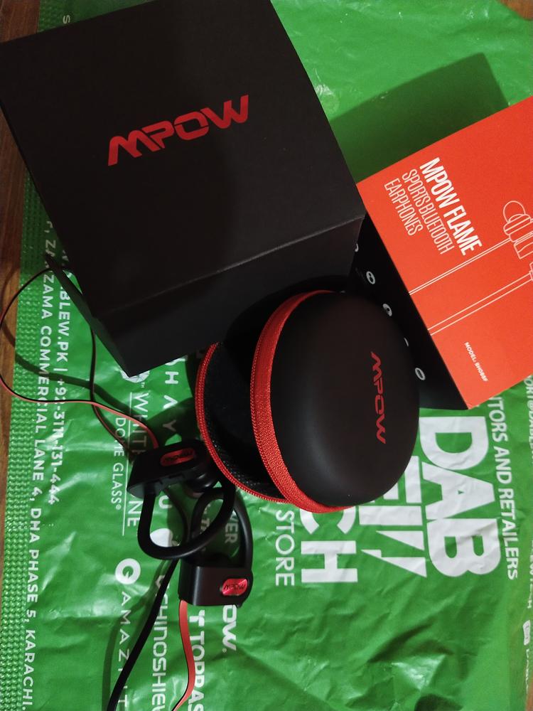 Flame Bluetooth Earphones Sports Water Resistant by MPOW – Red - Customer Photo From Shahzad Naseer