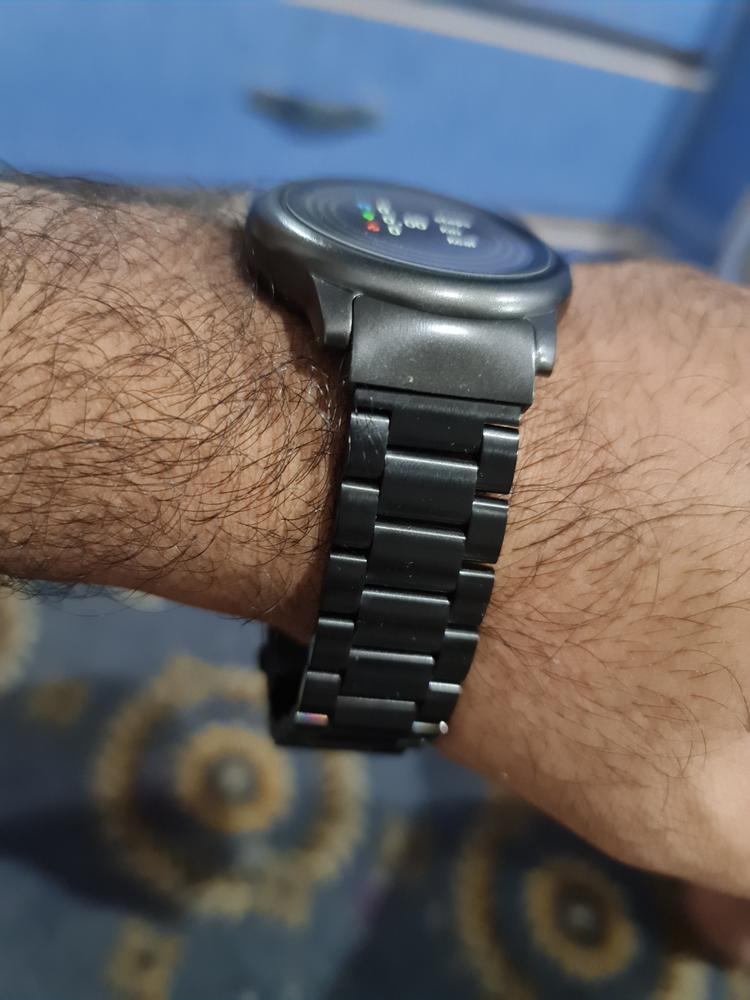 Haylou Solar LS05/Xiaomi IMILAB KW66 Smart Watch Band Metal Bracelet Correa Replacement Wrist Strap (22mm) - Black - Customer Photo From Muhammad Azeem