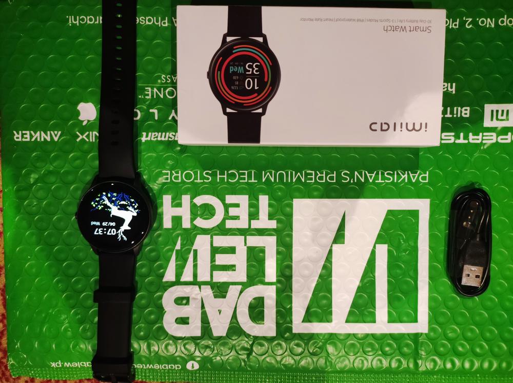 IMILAB KW66 Smart Business Watch - Black with Extra Green Strap - Customer Photo From Asad Ali