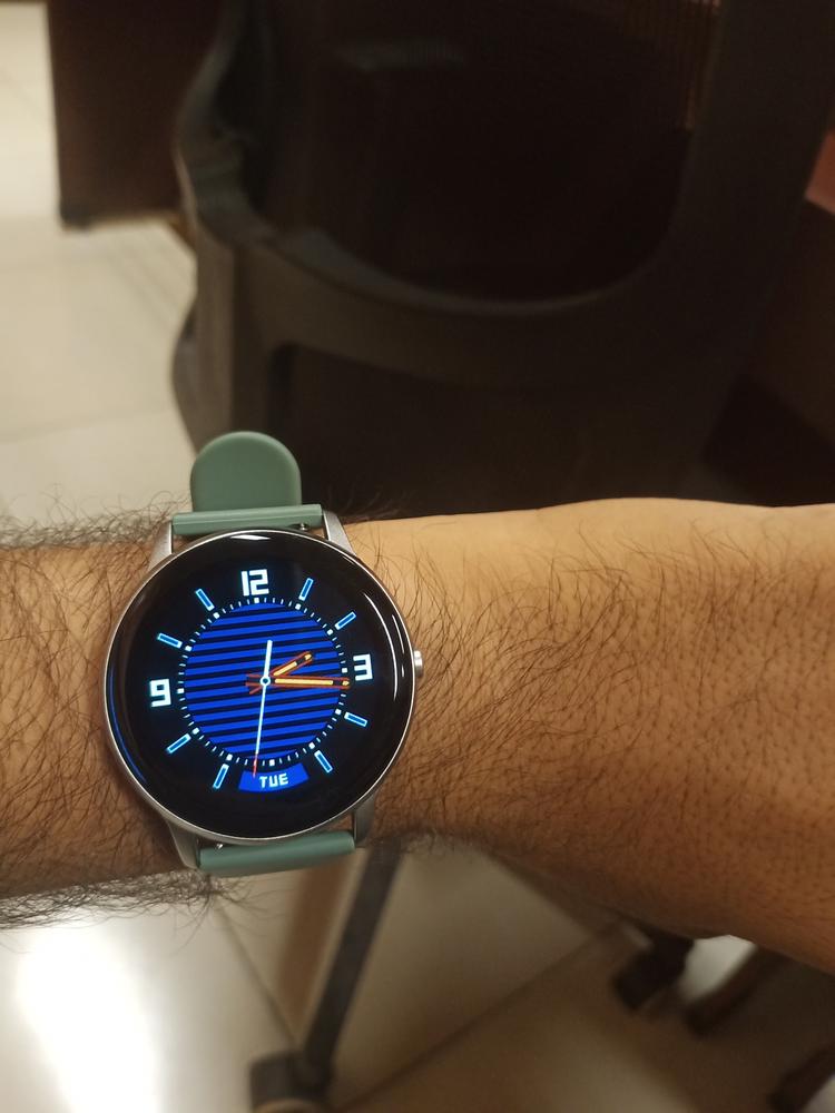 Xiaomi IMILAB Smart Business 3D Curved Watch KW66 Silver Green + Free Black Strap - Customer Photo From Capt M.Basit