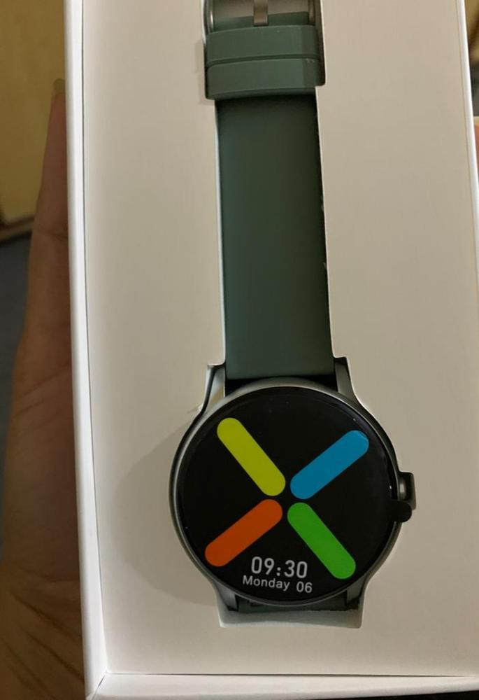 Xiaomi IMILAB Smart Business 3D Curved Watch KW66 Silver Green + Free Black Strap & Screen Protector - Customer Photo From Umer Akbar