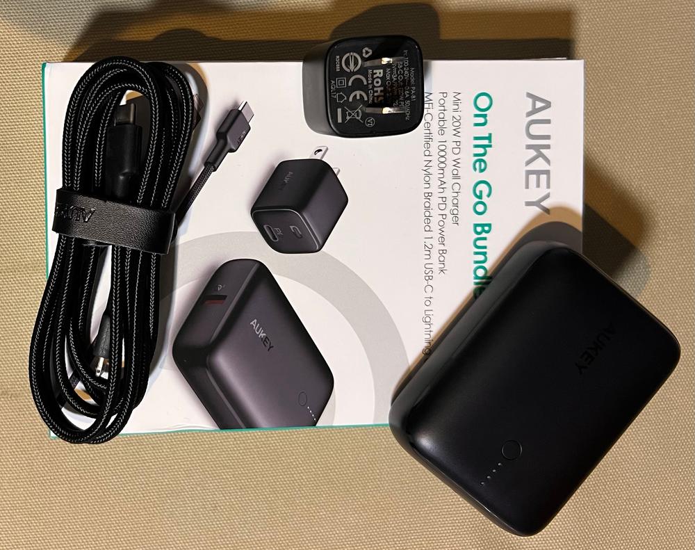 Aukey TK-2, Mini 20W PD Wall Charger, Portable 10000mAh PD Power Bank, Nylon Braided 1.2m USB-C To Lightning Cable - Customer Photo From Syed Saad Zafar