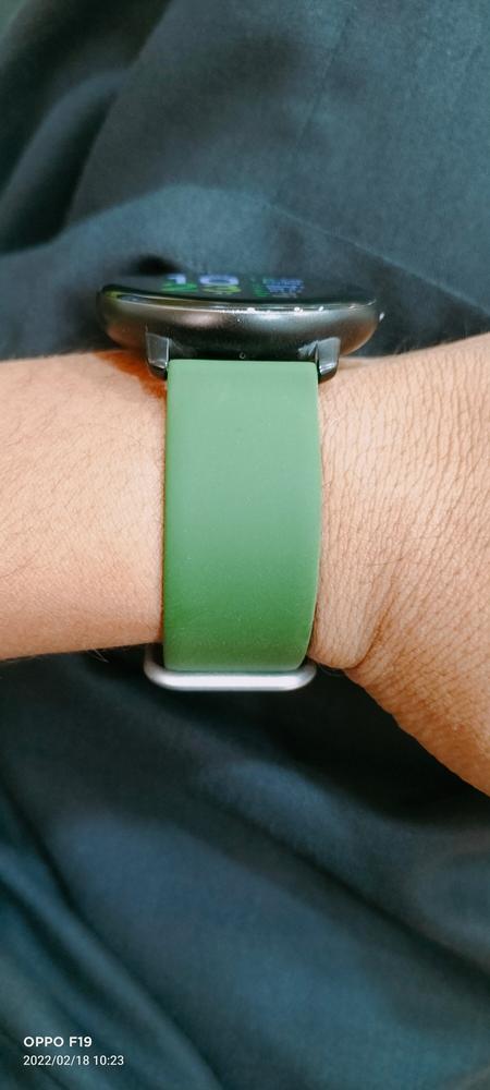 Watch Strap For Ls02/Mibro Air Compatible (20MM) Ultra Soft Silicone Replacement Strap - Army Green - Customer Photo From Adnan Rashid