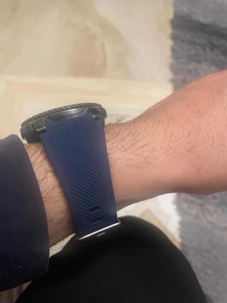 22mm Silicone Band for Galaxy Watch Sports Strap for Samsung Gear S3 Frontier/Classic active 2 Huawei Watch 2 - Midnight Blue - Customer Photo From Imran Mufti