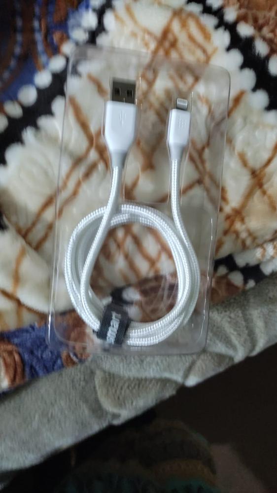 Tronsmart LTA13 Double Braided Lightning Cable MFi Certified 1.2 M / 4 Feet Length - White cable - Customer Photo From Naghman Chaudhri