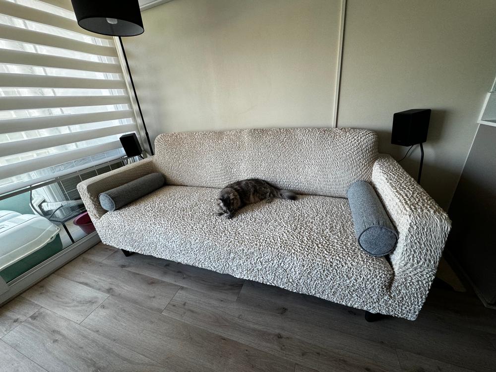 Microfibra - Funda Sofa 3 cuerpos Vanilla - Customer Photo From Jota Chile