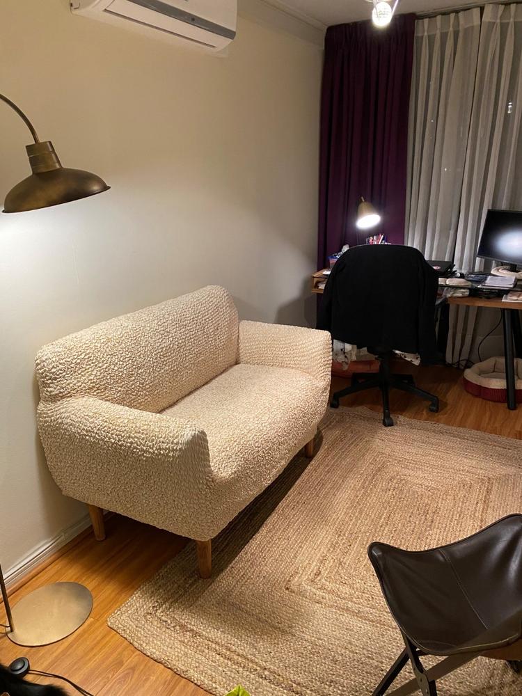 Microfibra - Funda Sofa 2 cuerpos Vanilla - Customer Photo From Katherina Valencia Latorre