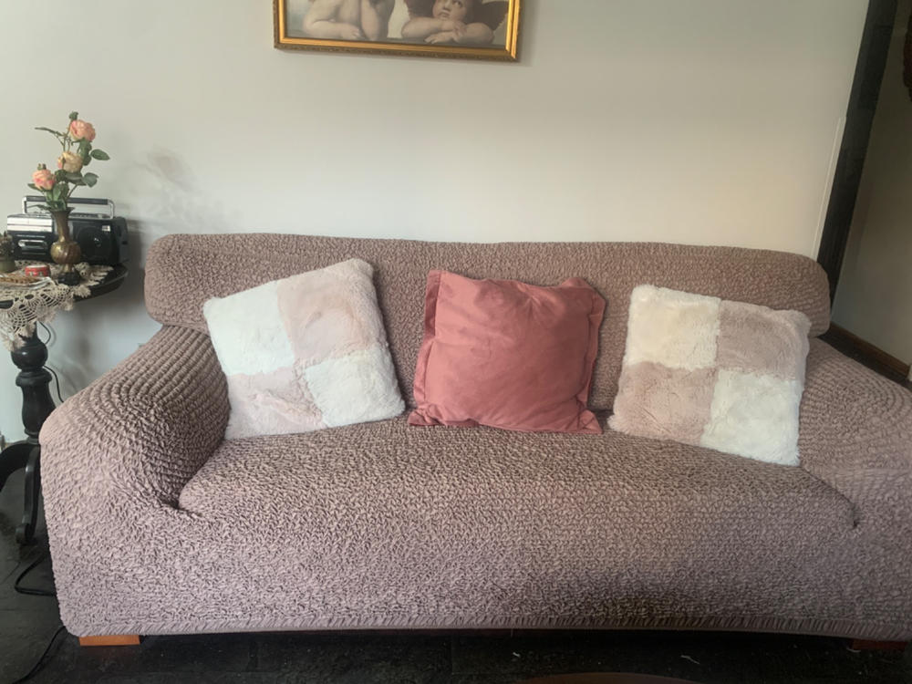 Microfibra - Funda Sofa 3 cuerpos Capuccino - Customer Photo From Silvia Echeverría